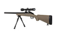 Specna Arms SA-S12 sniper airsoft rifle with scope and bipod Tan