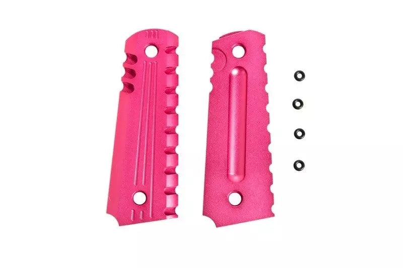 Aluminum Grip Covers  for Colt 1911 Pistols - red