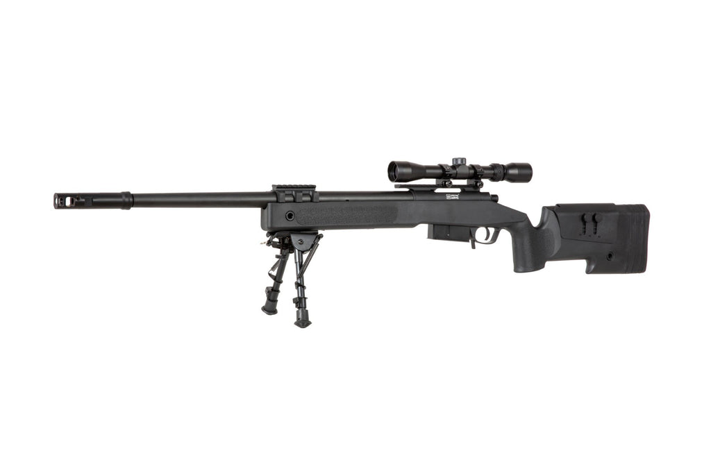 SA-S03 CORE™ sniper rifle replica with scope and bipod - black