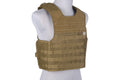 Light mesh plate carrier type tactical vest - tan