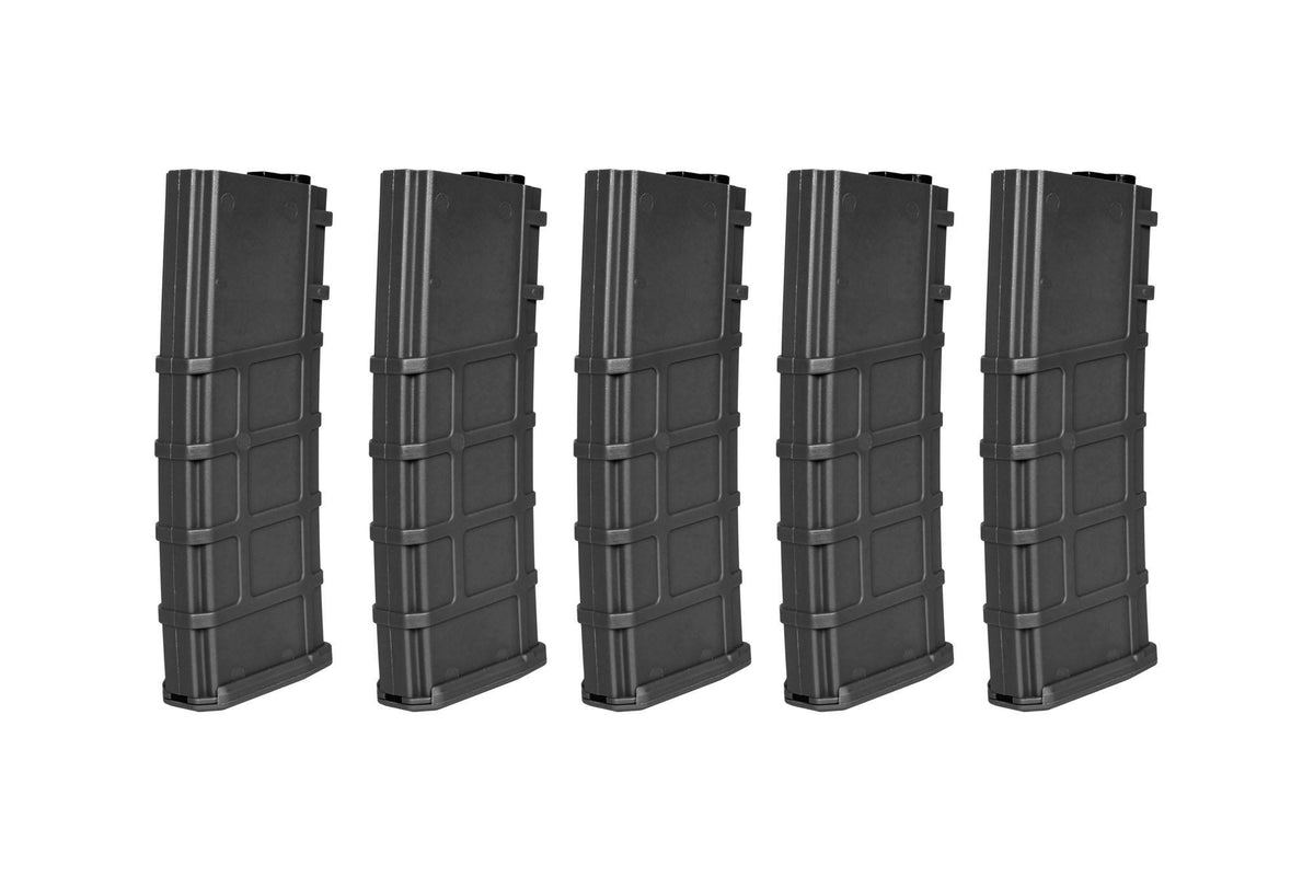 Set of 5 Polymer 200 BB's Mid-Cap magazines for M4/M16 replicas - Black