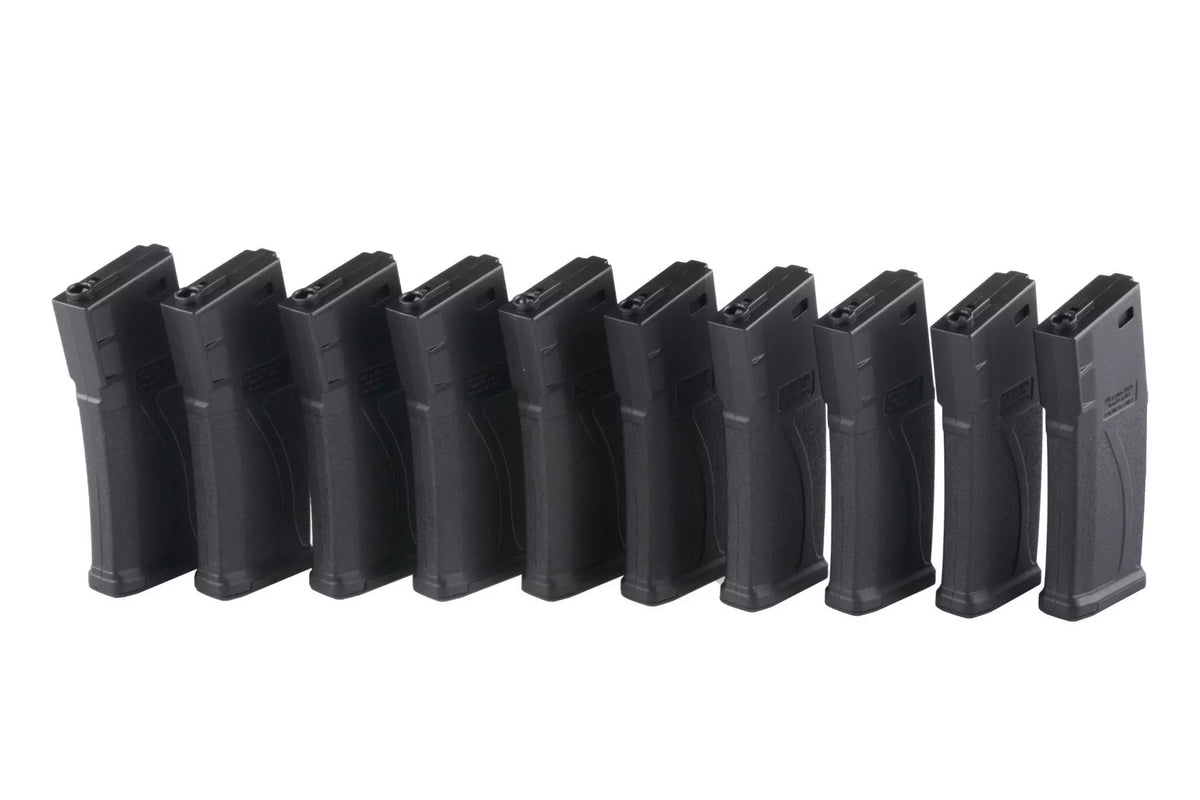 Set of 10 Mid-Cap 140 BB Magazines for M4/M16 Replicas - Black