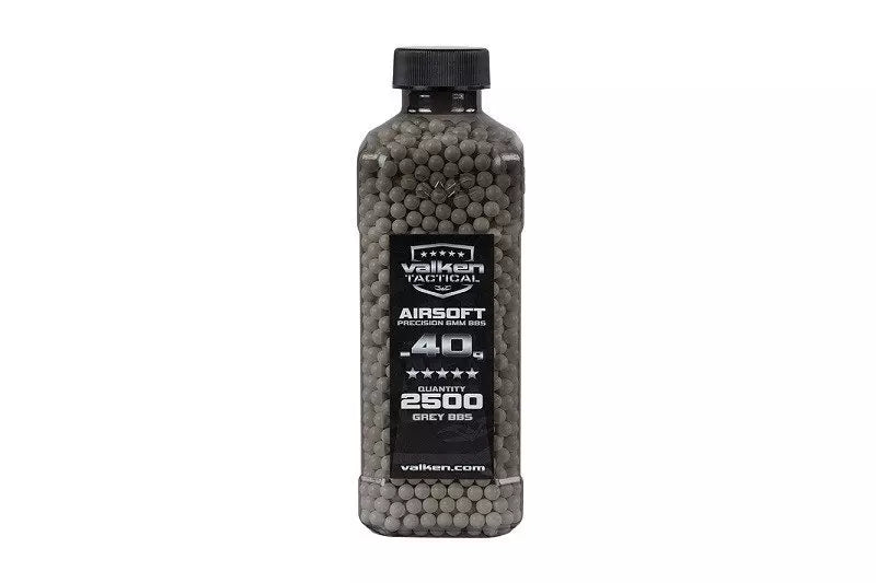 Valken Tactical 0.40g BBs - 2500 Pcs Bottle - Gray