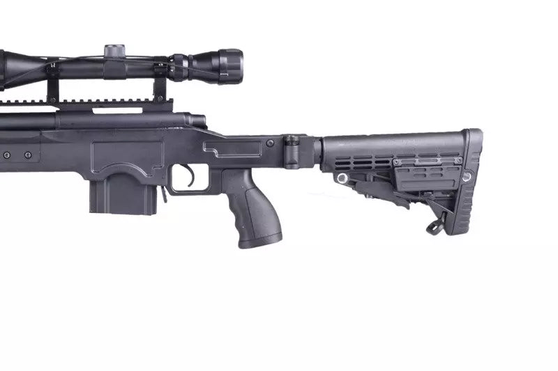 MB4412D Sniper Rifle Replica – with Scope and Bipod – Black