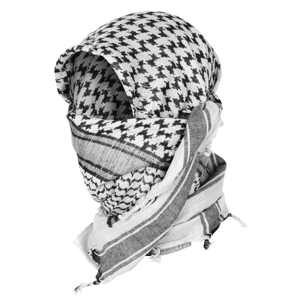 Mil-Tec - Head Scarf Shemagh Arafat - 100% Cotton - White-Black - 12613000