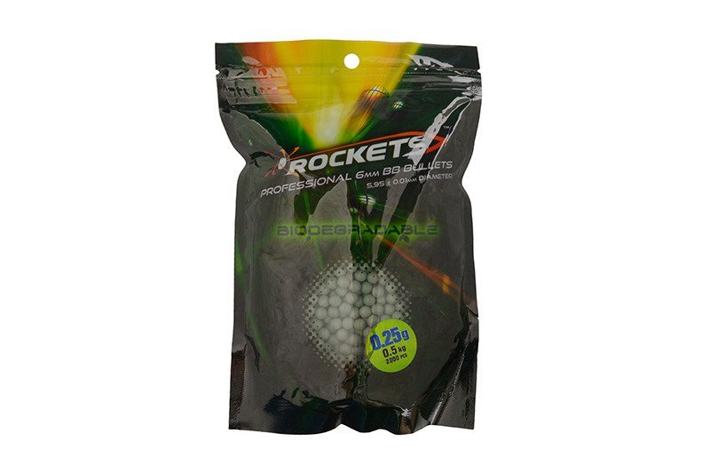 BBs biodegradable 0.25g Rockets Professional 0.5 kg - Green