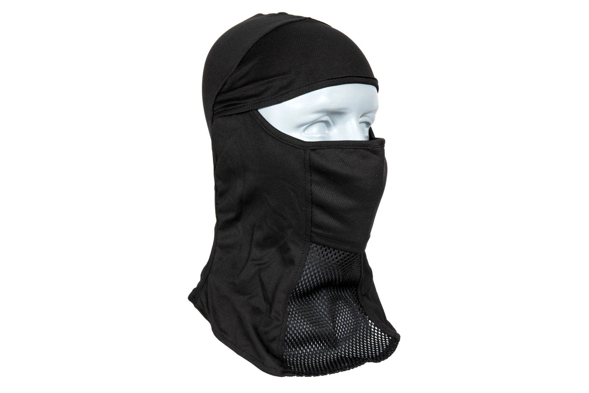 Light balaclava with face protector - black