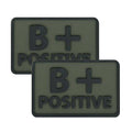 Helikon - PVC Patch - Blood Type - B+ POS - Olive Green - 2pcs