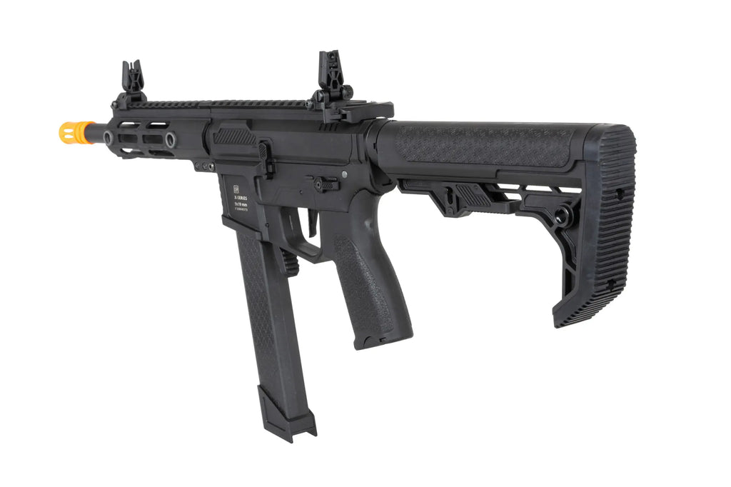 airsoft Specna Arms SA-FX01 FLEX™ HAL ETU machine gun Black with orange discharge device