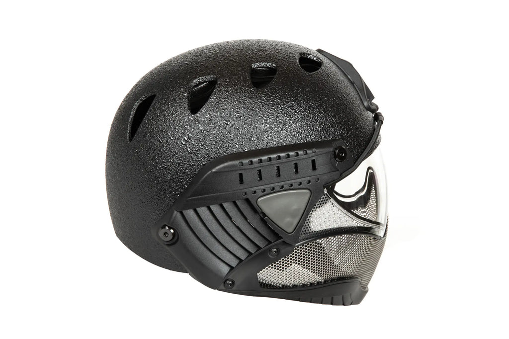WarQ Full Face First Helmet Black Rough (OUTLET)