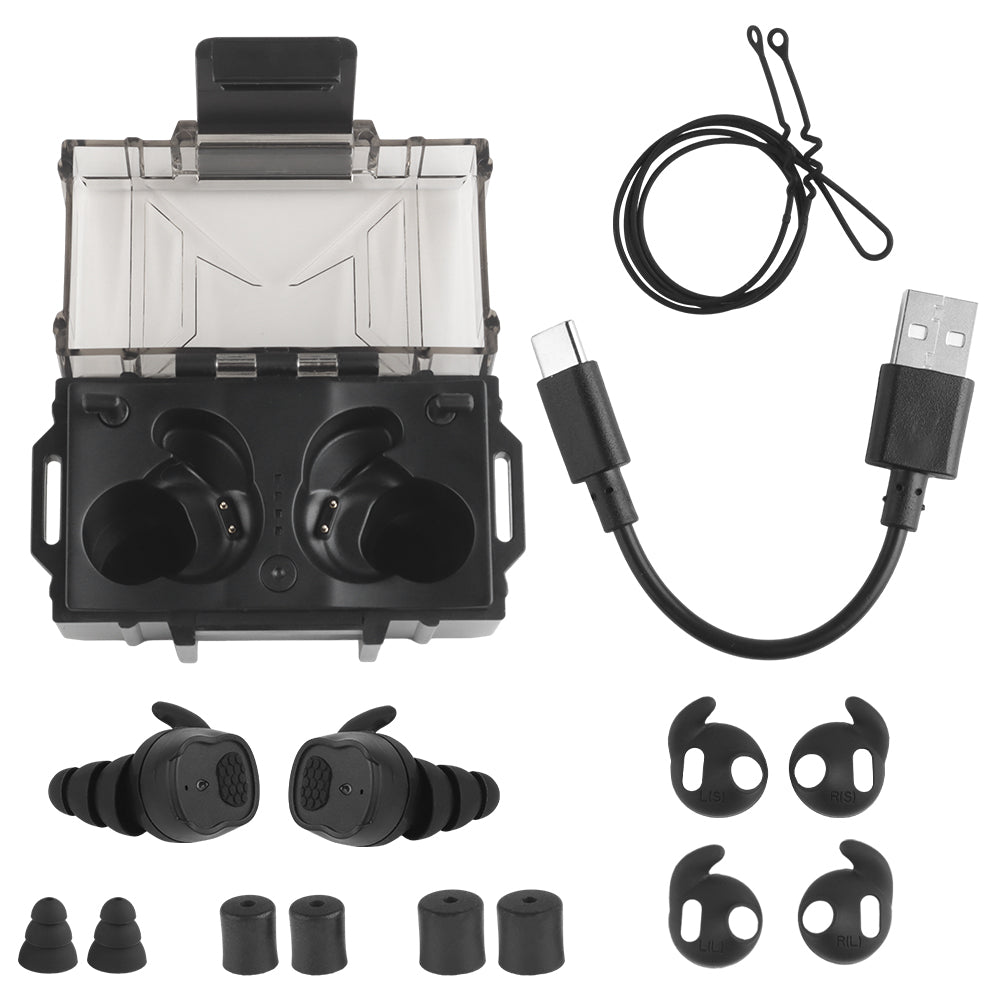 Wosport HD-30 Bluetooth Active In-Ear Hearing Protectors Black