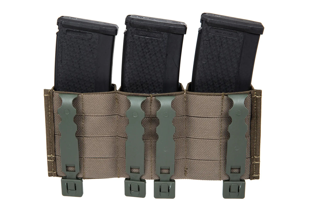 Triple open magazine loader for 7.62 mm Wosport Ranger Green