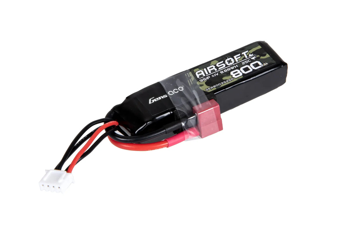 Gens Ace 25C 800mAh 3S1P 11.1V Li-Po battery Deans