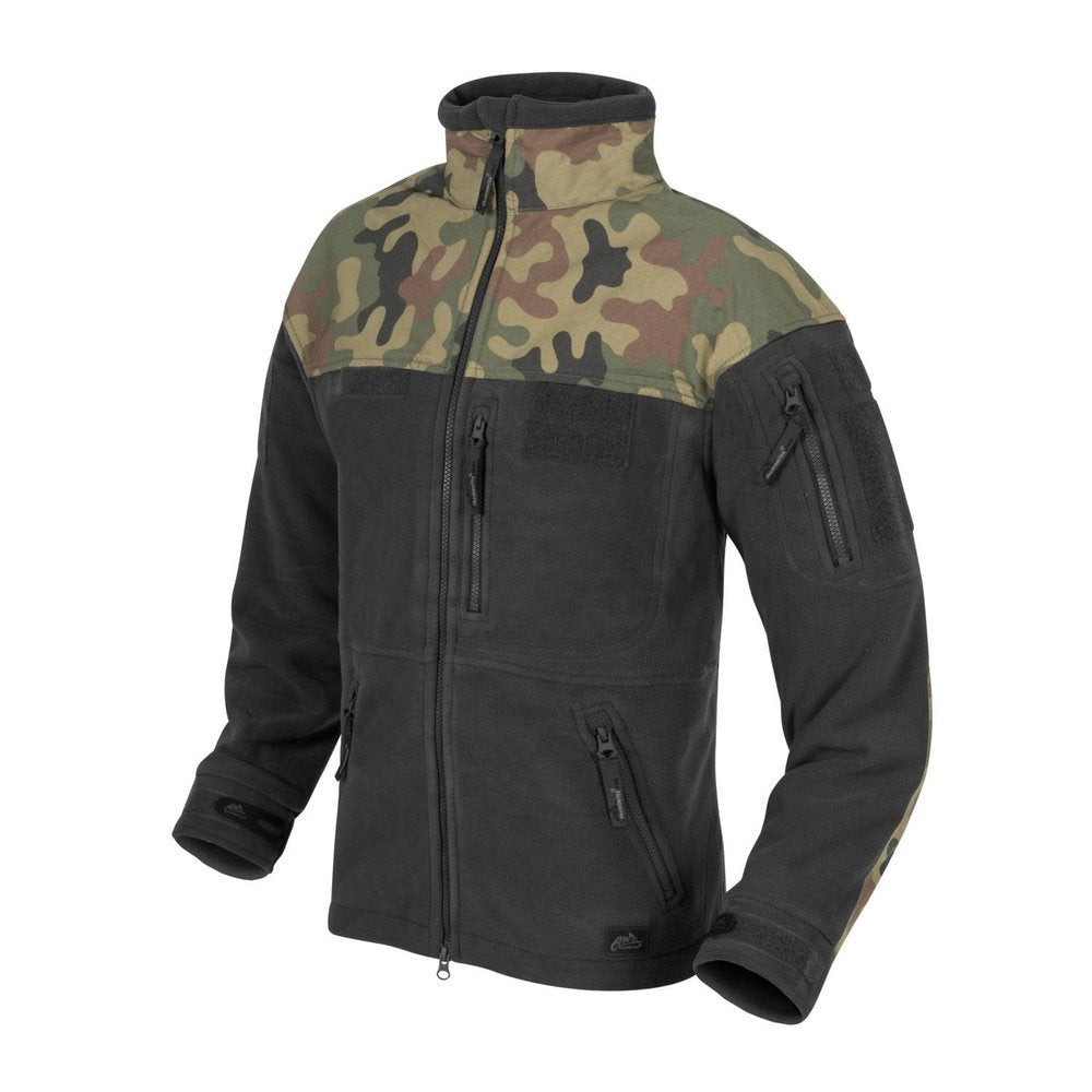 Helikon - Sweatshirt Fleece Infantry - Black/PL Woodland - BL-INF-HF-17
