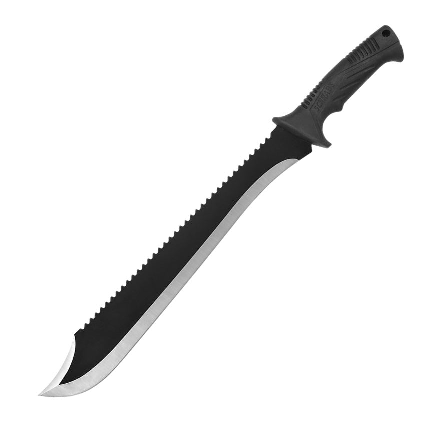 Schrade - Machete Delta Decimate Sawback - Re-Curve Clip-Point Blade - TPR Handle - Wood Saw - 1182528