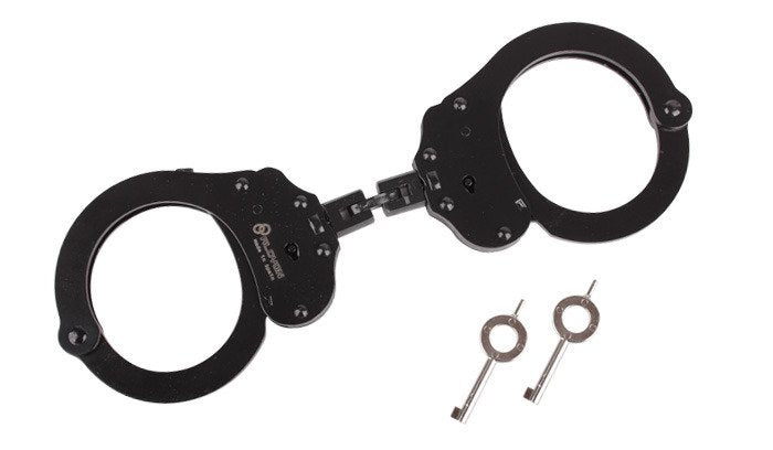 Alcyon - Articulated Steel Handcuffs - Double-Locked - Black - 5230-B
