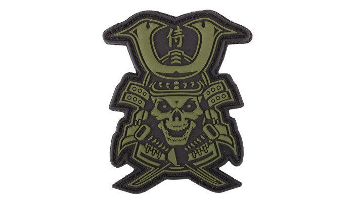 101 Inc. - 3D Patch - Samurai Skull - Green