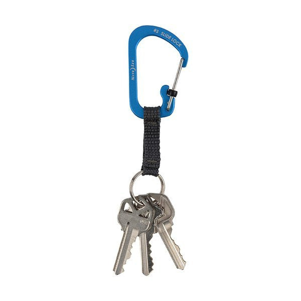 Nite Ize - Carabiner SlideLock® Key Ring Aluminum #3 - Blue - CSLAW3-03-R6