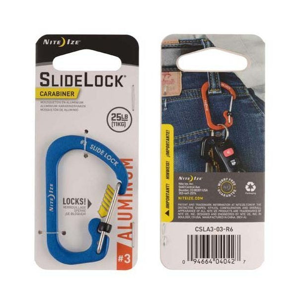 Nite Ize - Carabiner SlideLock® Aluminum #3 - Blue - CSLA3-03-R6