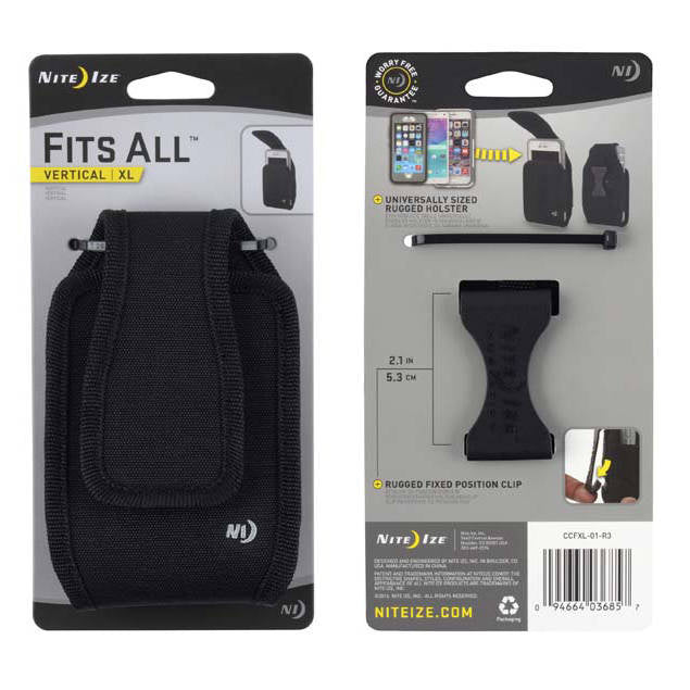Nite Ize - Phone Case Fits All - Vertical - XL - Black - CCFXL-01-R3