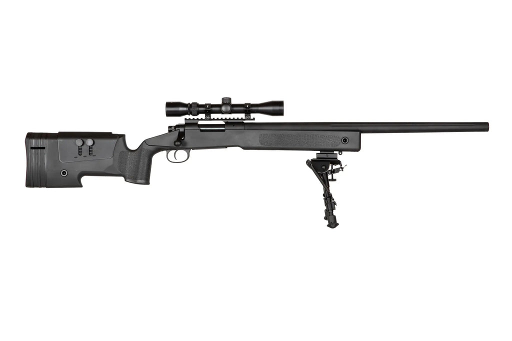 SA-S02 CORE™ High Velocity Sniper Rifle Replica with Scope and Bipod - Black