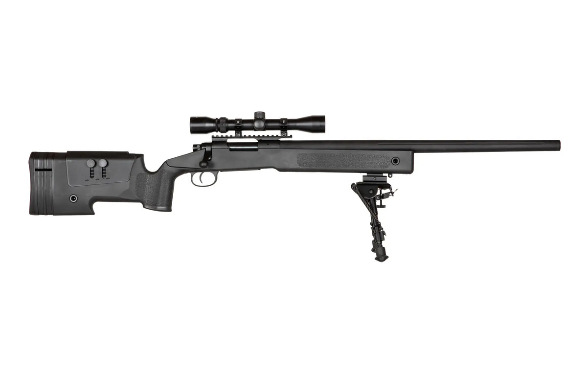 SA-S02 CORE™ High Velocity Sniper Rifle Replica with Scope and Bipod - Black