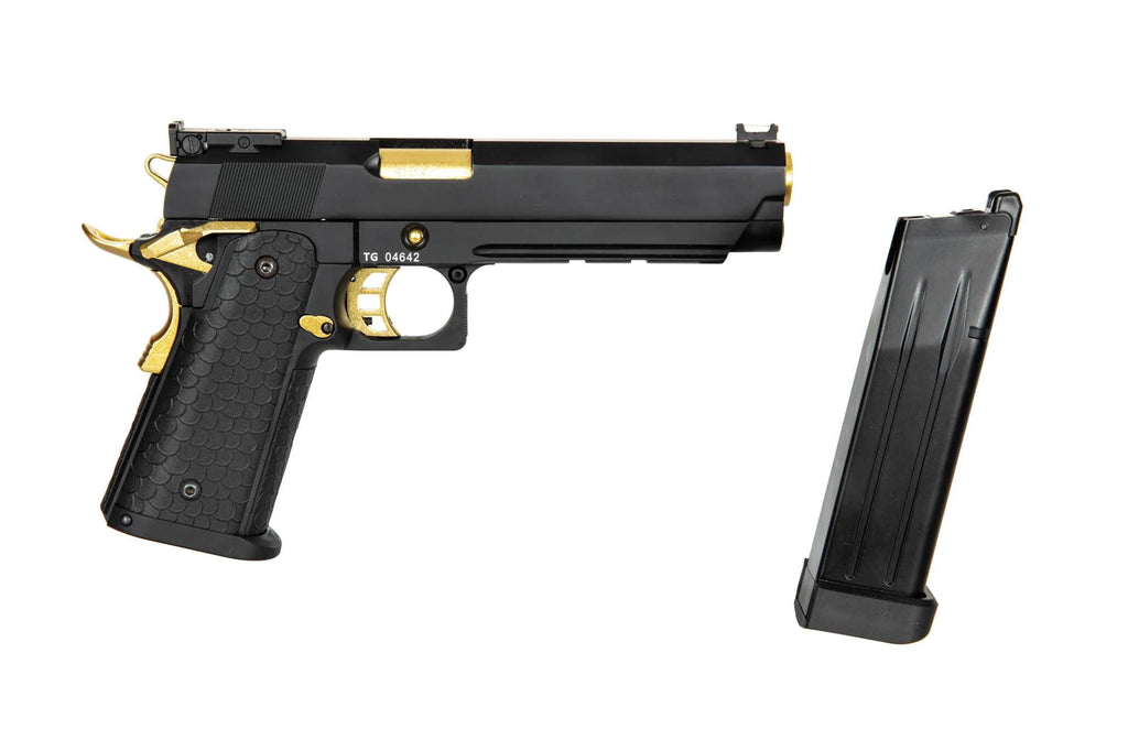 Double Bell Hi-Capa 795 GBB Pistol - Black and Gold