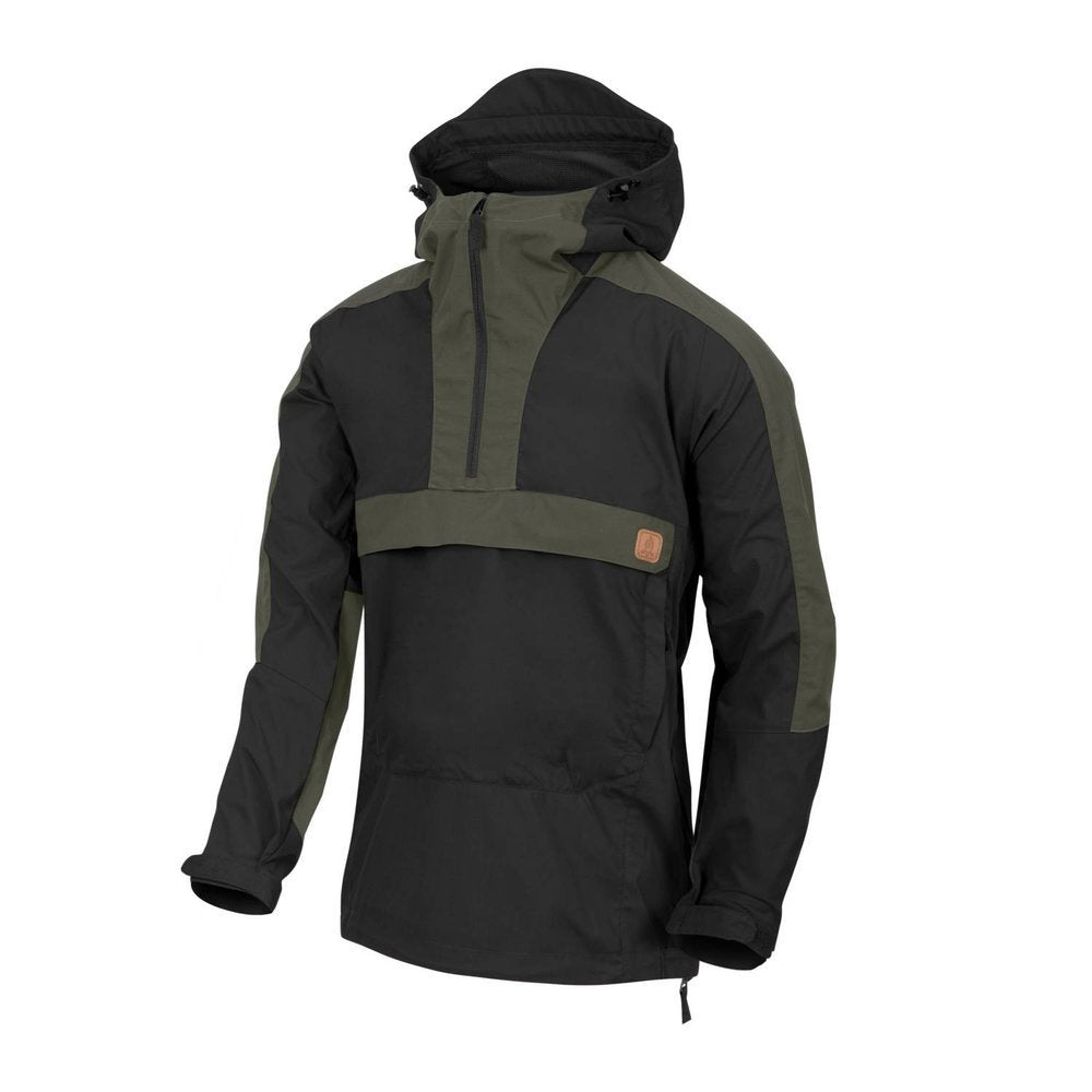 Helikon - Softshell Jacket Anorak Woodsman - DuraCanvas - Black/Taiga Green - KU-WDN-DC-0109A