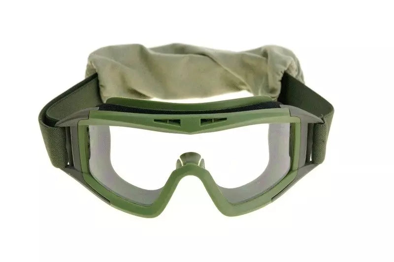 Low-profile goggles with glasses – olive