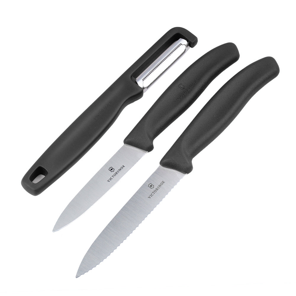 Victorinox - Kitchen Knife Set with Peeler Swiss Classic - 3 pieces - Black - 6.7113.33