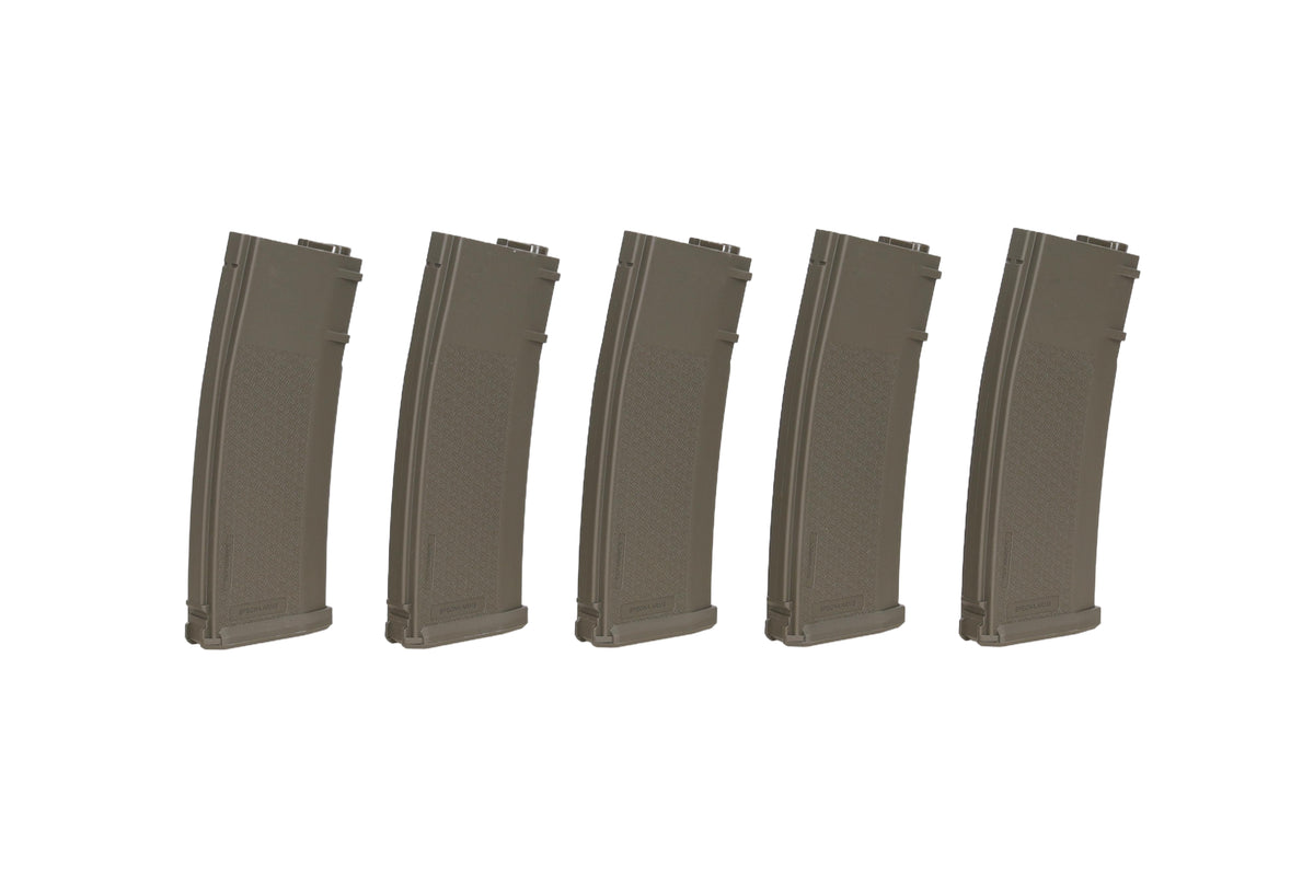 Set of 5 S-Mag Mid-Cap magazines for 125 BBs Olive