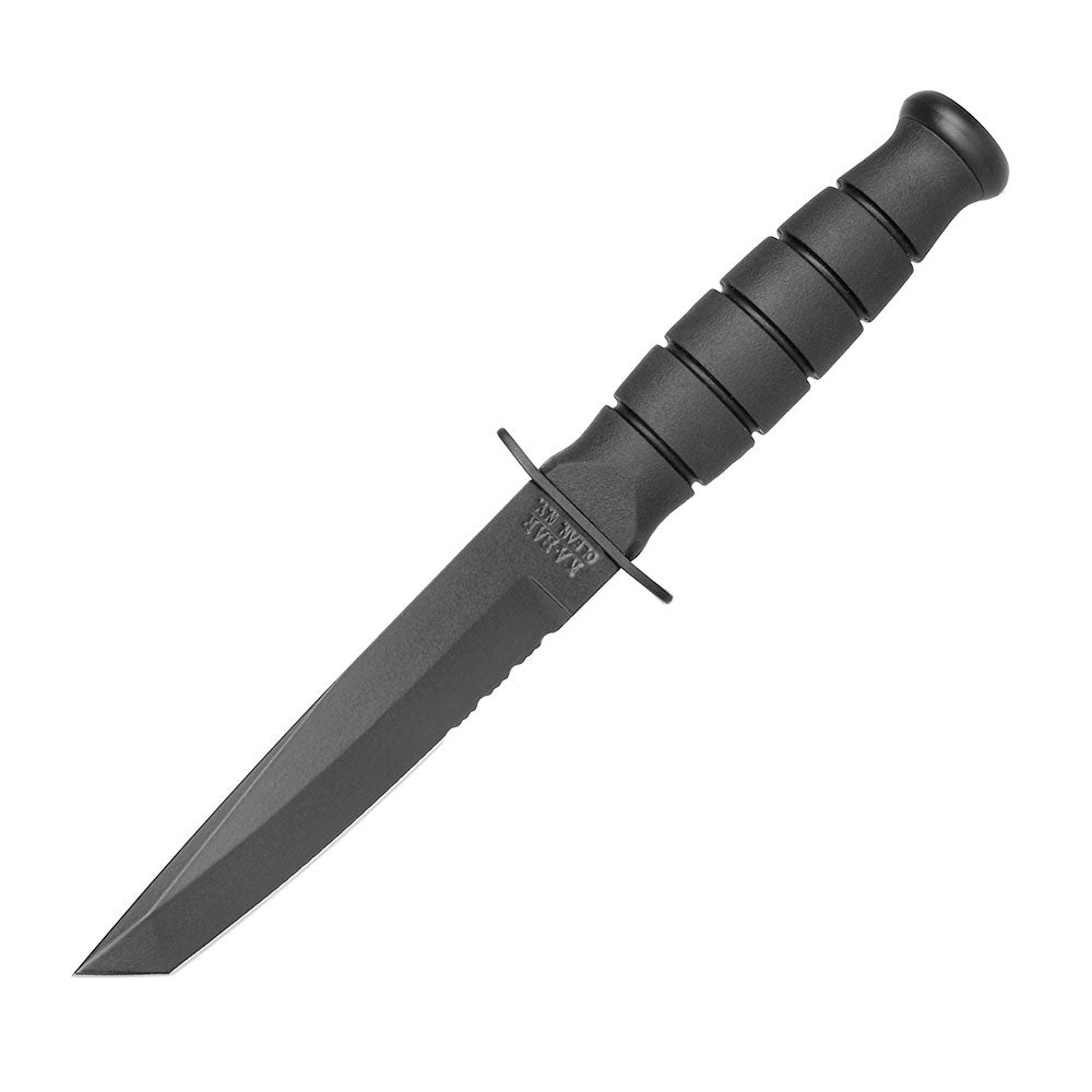 Ka-Bar - Short Tanto Military Knife - Serrated - Black - 1255