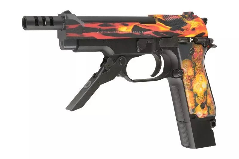 M93R AEP Fire Pattern Custom (Red Frame) Automatic Pistol Replica