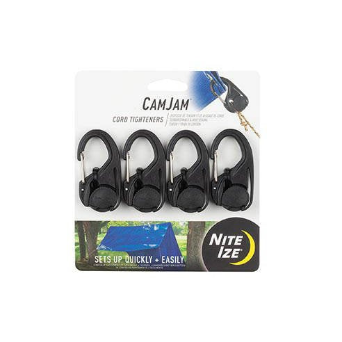 Nite Ize - Camping Clamp CamJam® Cord Tightener - 4-Pack - Black - NCJ-01-4R3
