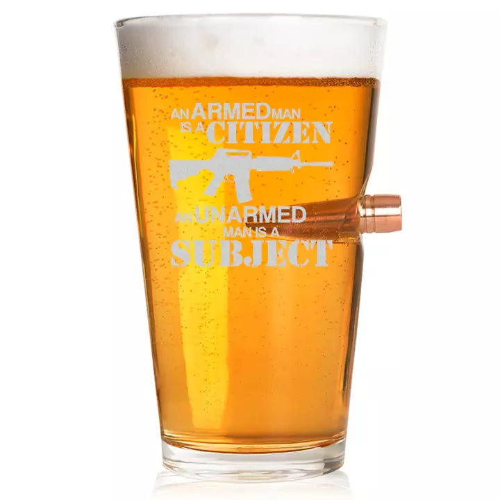 .50 Armed Man Beer Glass