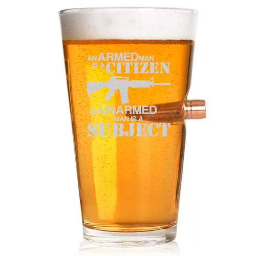 .50 Armed Man Beer Glass