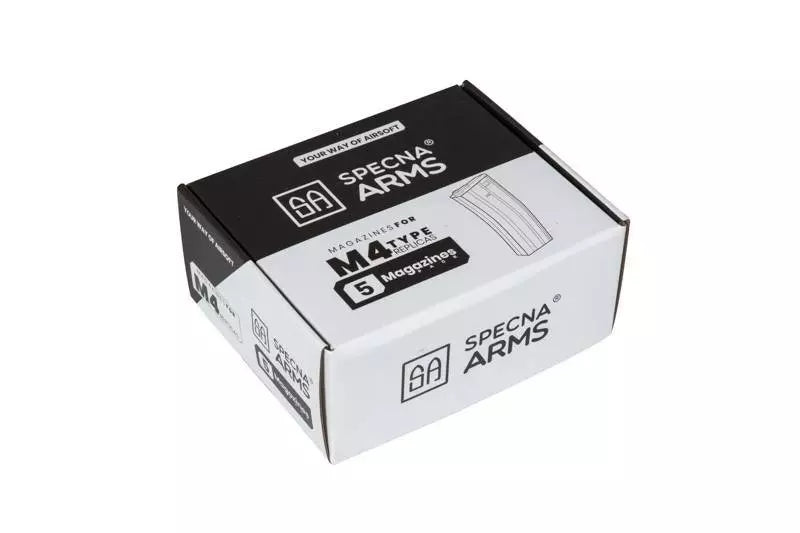Set of 5 mid-cap magazines for 140 BBs for M4/M16 replicas - grey