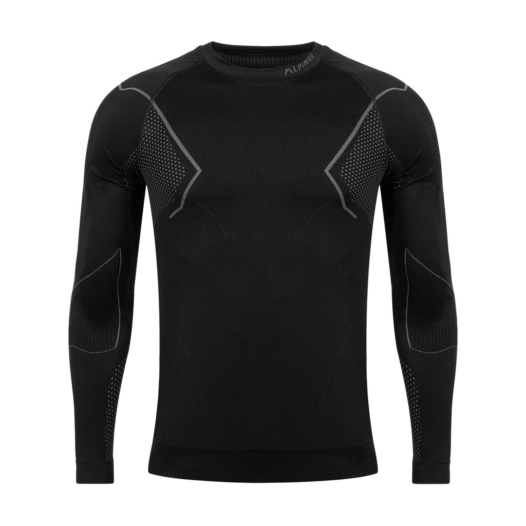 Men's Alpinus Active Base Layer thermal sweatshirt Black and grey