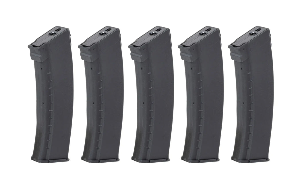 Set of 5 Mid-Cap 135/30 ball magazines Arcturus EMM AK74 "Bakelite" Variable-Cap for AK replicas Black