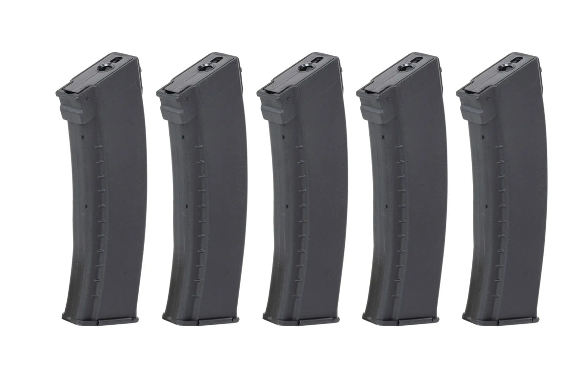 Set of 5 Mid-Cap 135/30 ball magazines Arcturus EMM AK74 "Bakelite" Variable-Cap for AK replicas Black
