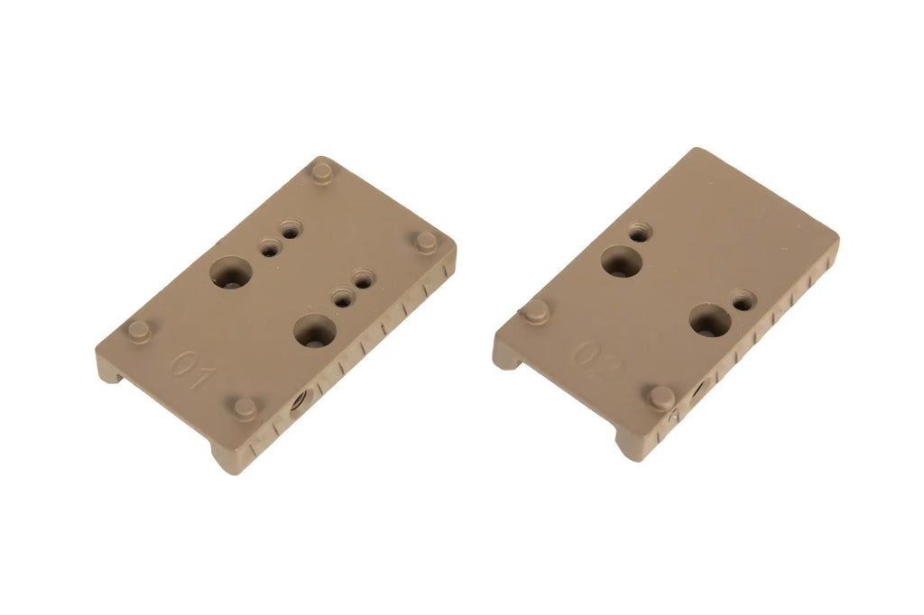 Cybergun Canik TP9 mounting plates with FDE reload handle