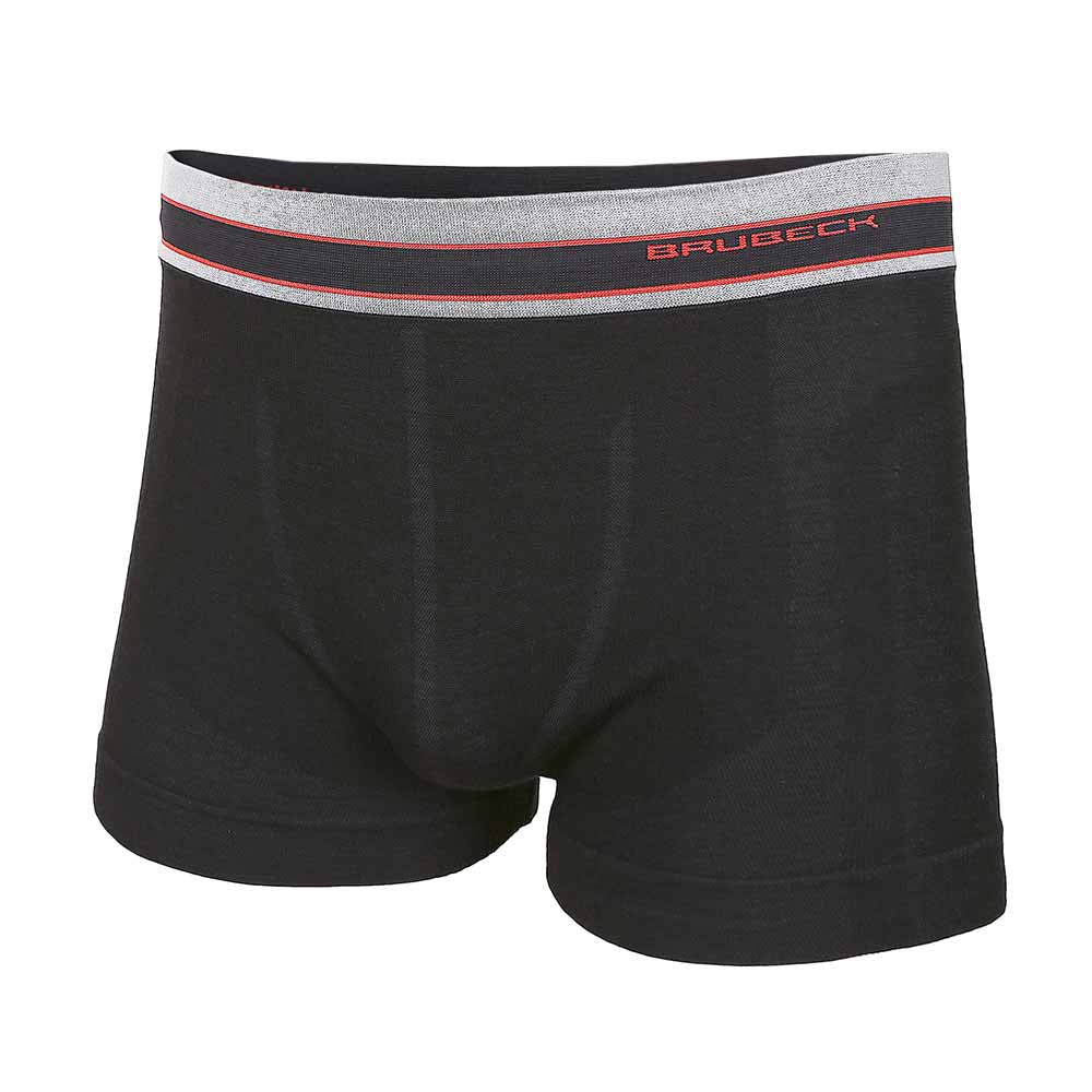 Brubeck - Active Wool Merino Boxer Shorts - Black - BX1087M