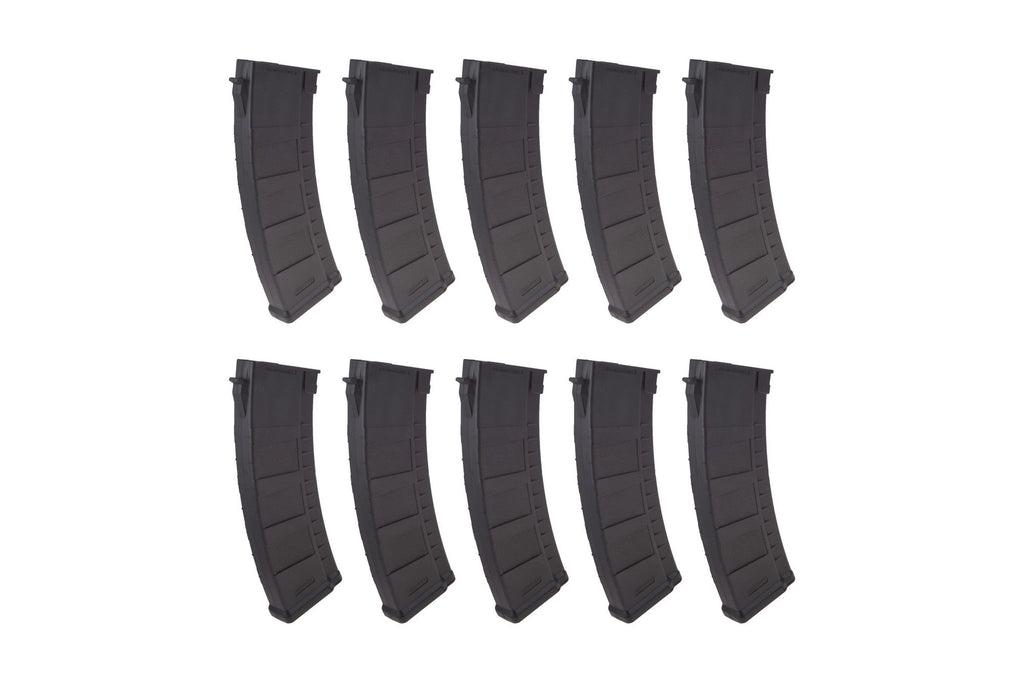 Set of 10 Mid-Cap 155 BB Magazines for AK Replicas - Black