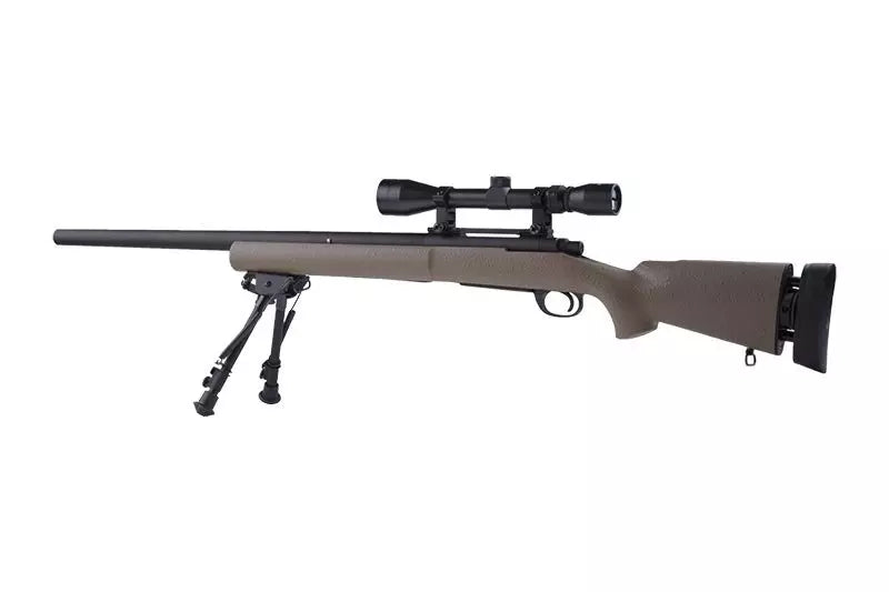 SW-04 Sniper Rifle Replica with Scope and Bipod - Tan