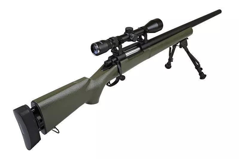SW-04 Sniper Rifle Replica with scope and bipod (Upgraded) - olive