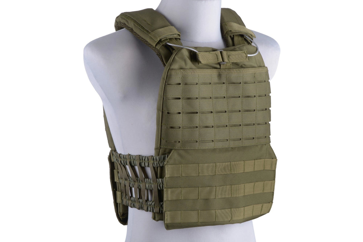 MOLLE/laser-cut plate carrier vest - olive green