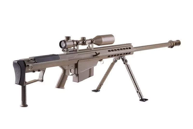 SW-013 sniper rifle replica with scope and bipod - tan