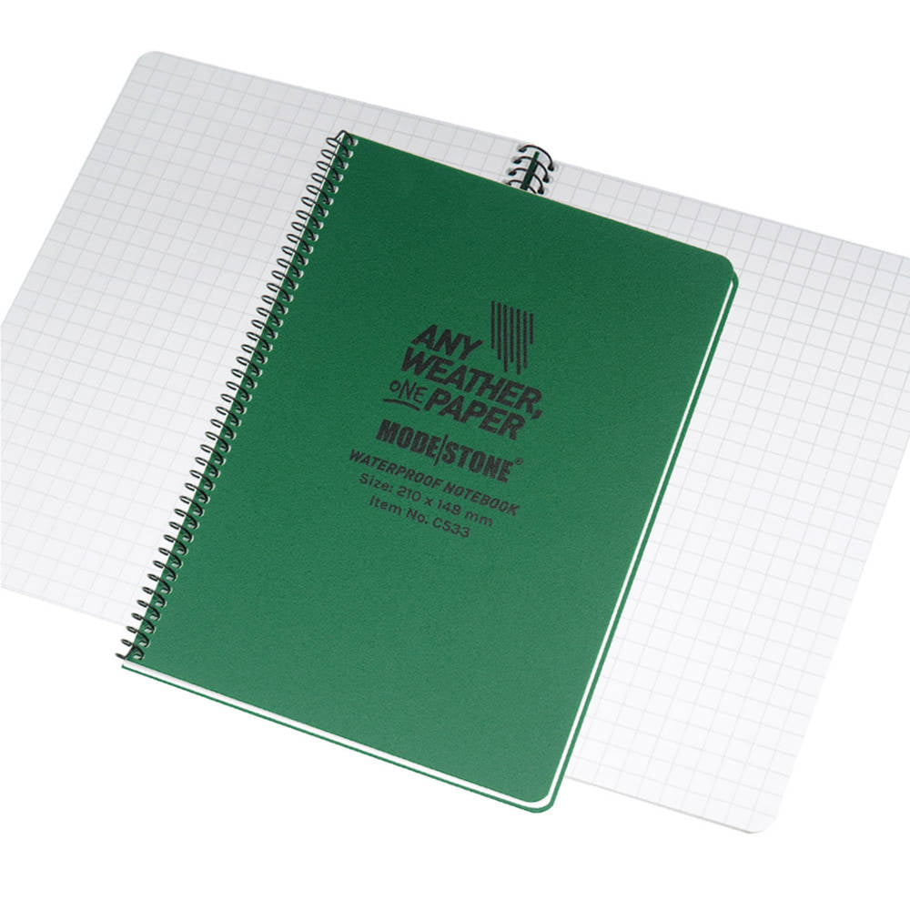 Modestone - Waterproof Notebook - 148 x 210 mm - 30 Sheets - Green - C533
