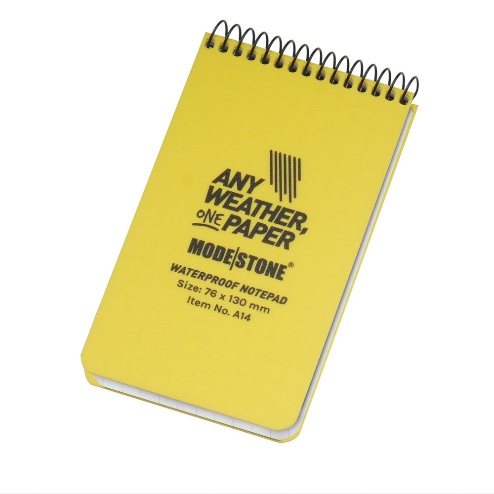 Modestone - Waterproof Notebook Any Weather - 76 x 130 mm - 50 sheets - Yellow - A14
