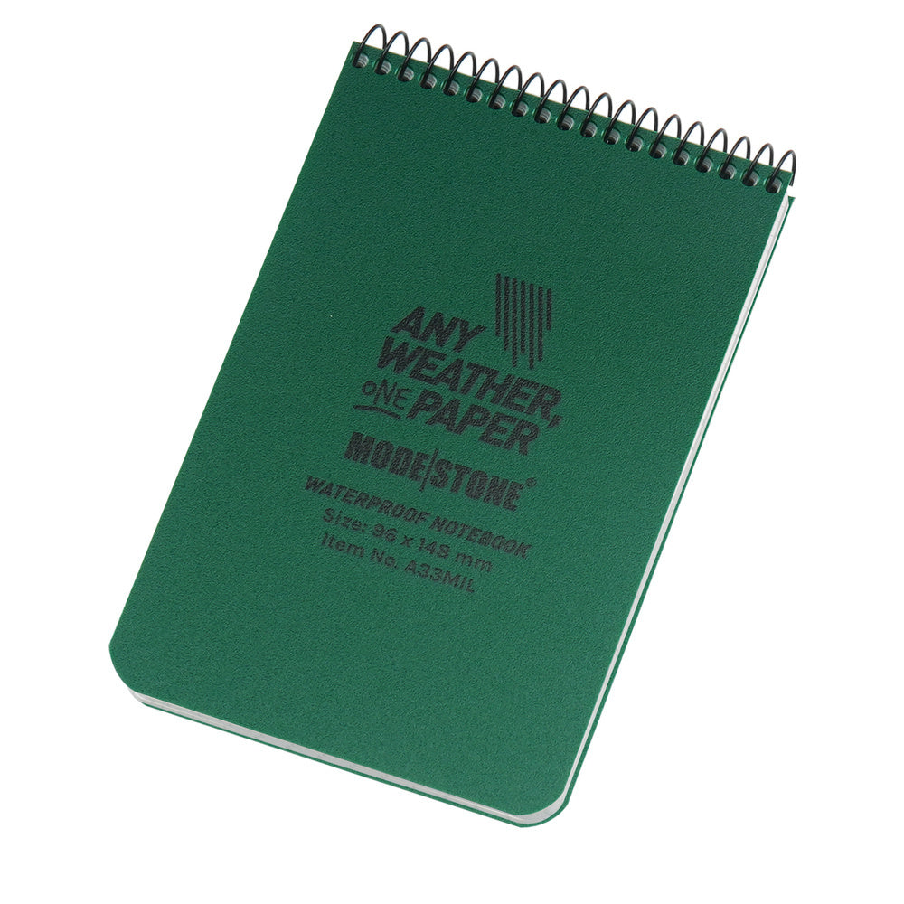 Modestone - Waterproof Notebook - 96 x 148 mm - 50 Sheets - Green - A33MIL